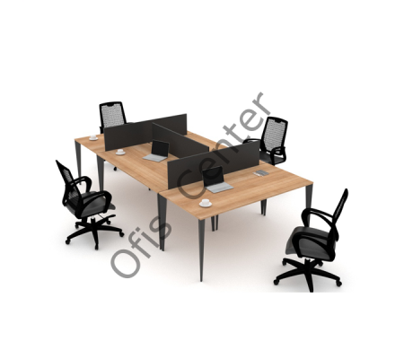 Exen Dört' lü Ayrılabilir W Masa 